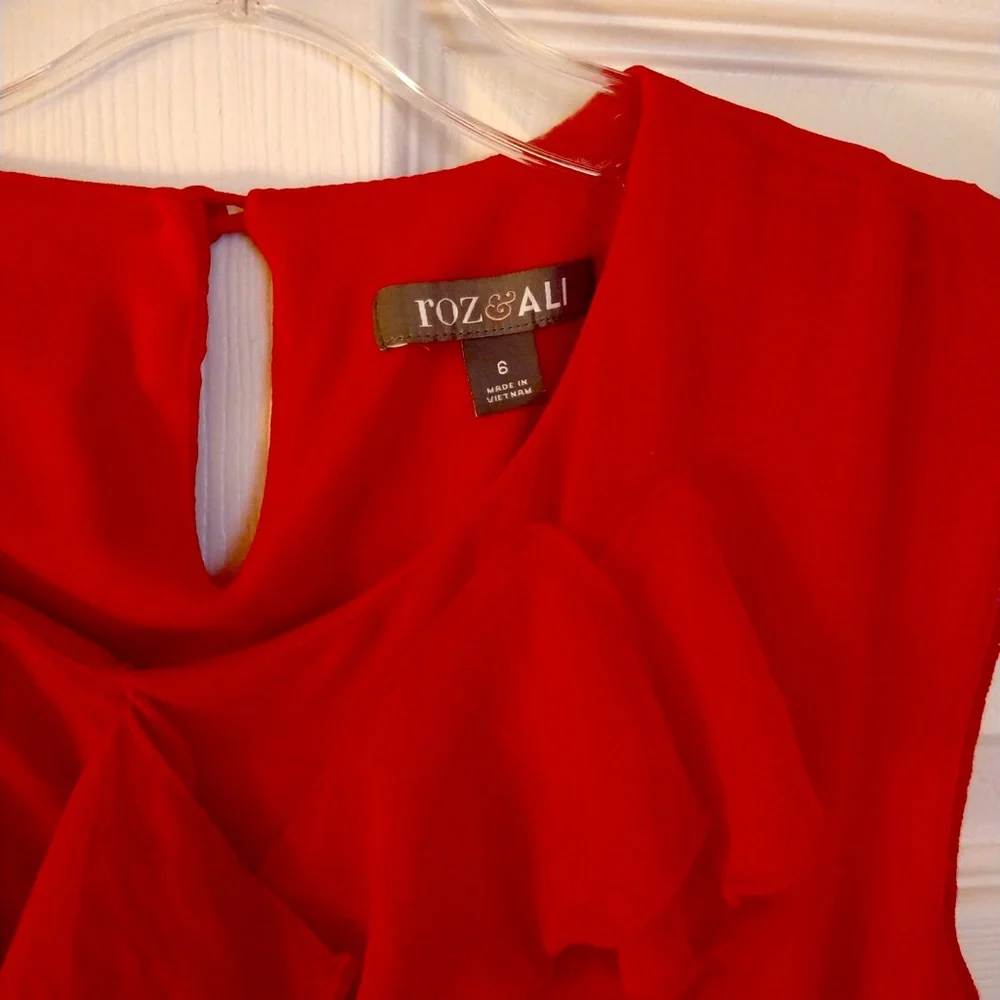 Red Ruffle Dress - Picture 2 of 4